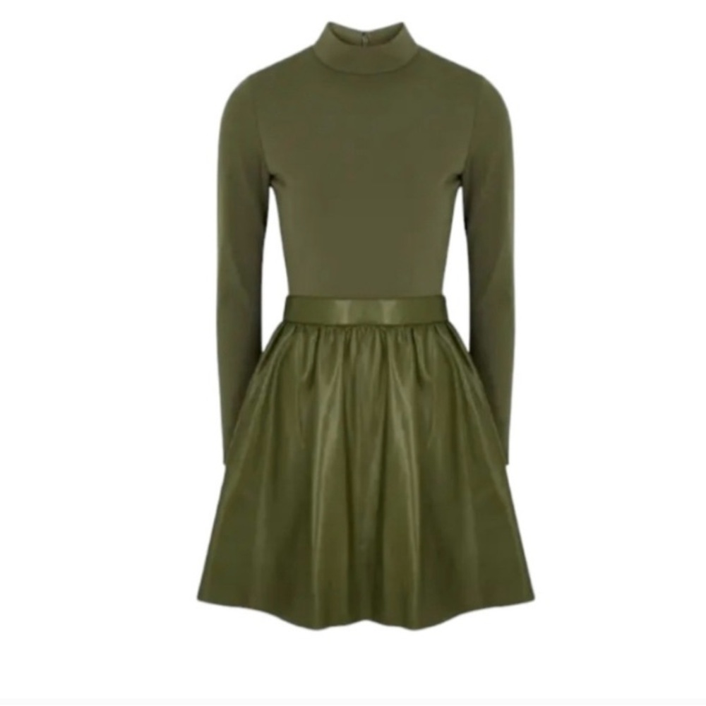 Alice + Olivia Chara Vegan Faux Leather Mini-Dress